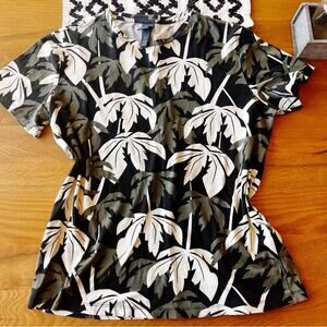 H&M Men’s 100% cotton Tropical Leaf Print Casual T-Shirt Top size medium M